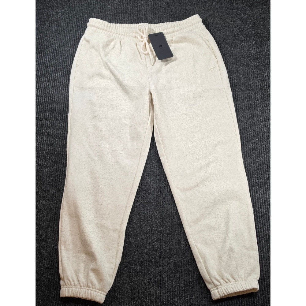 NEW Fabletics Jogger Sweatpants Womens XL Cream NWT Fleece Pockets Comfy Fleece - Picture 3 of 7